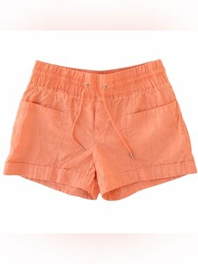 Athleta Cabo Linen 4” Shorts Peach Orange Size 8